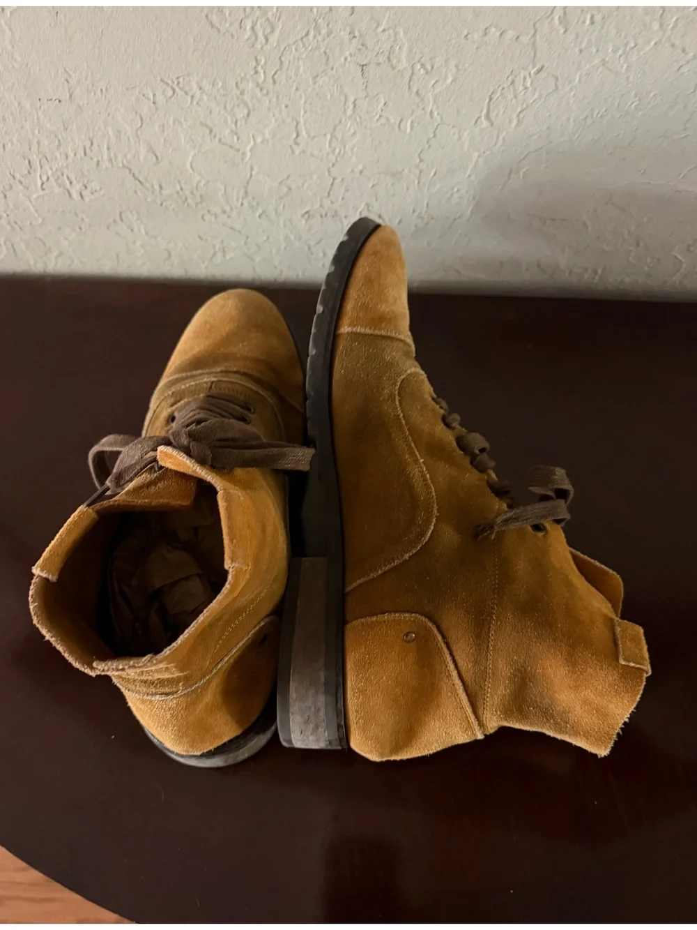 Silver Jeans Co Men’s Tan Distressed Suede Combat Boots Size 10 Military Grunge